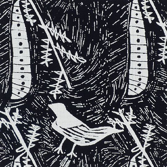 image for Large Sun Seed Pod - White on Navy